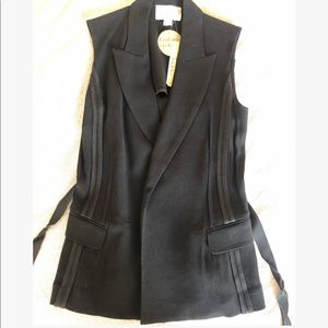 Nicole Miller Artelier crepe/silk tie vest